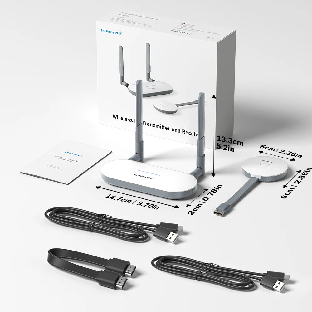 Trådløs HDMI-sender og HDMI/VGA-mottaker