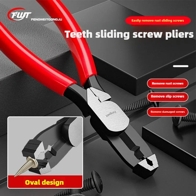 Screw Removal Pliers with Wire-Stripping Functions