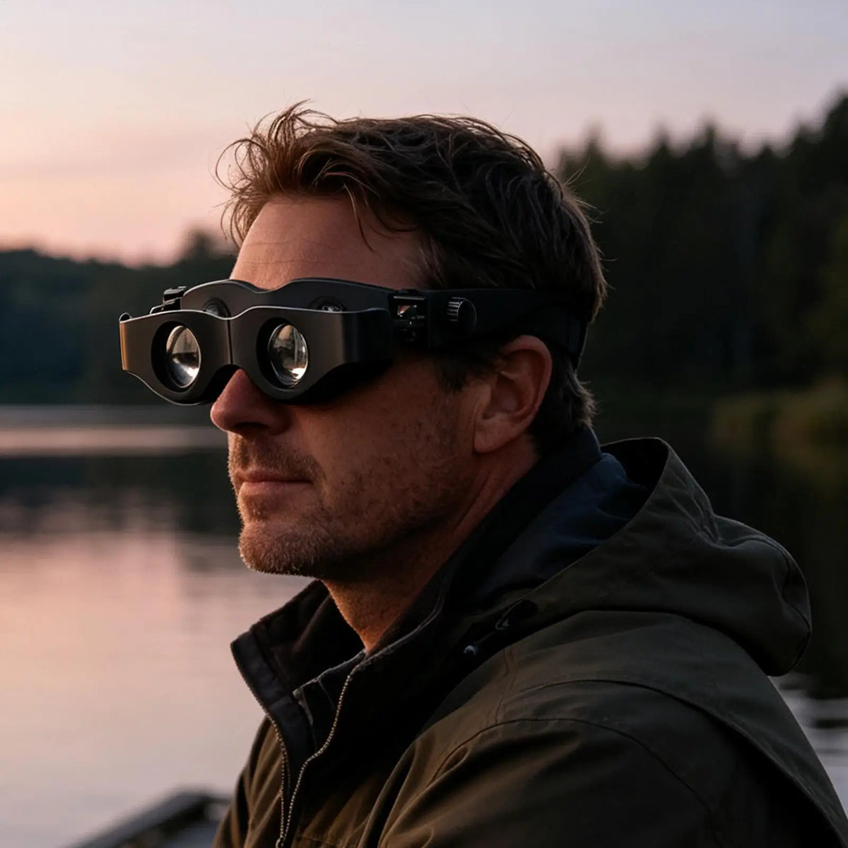 Night Vision Fishing Telescope, High Magnification for Fishing, Portable Night Vision Fishing, Double Layer Fishing Glasses