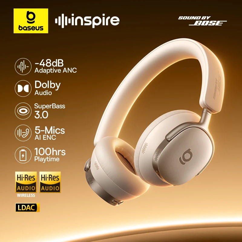 Cuffie Wireless Baseus Inspire XH1 ANC 100 Ore Hi-Res LDAC