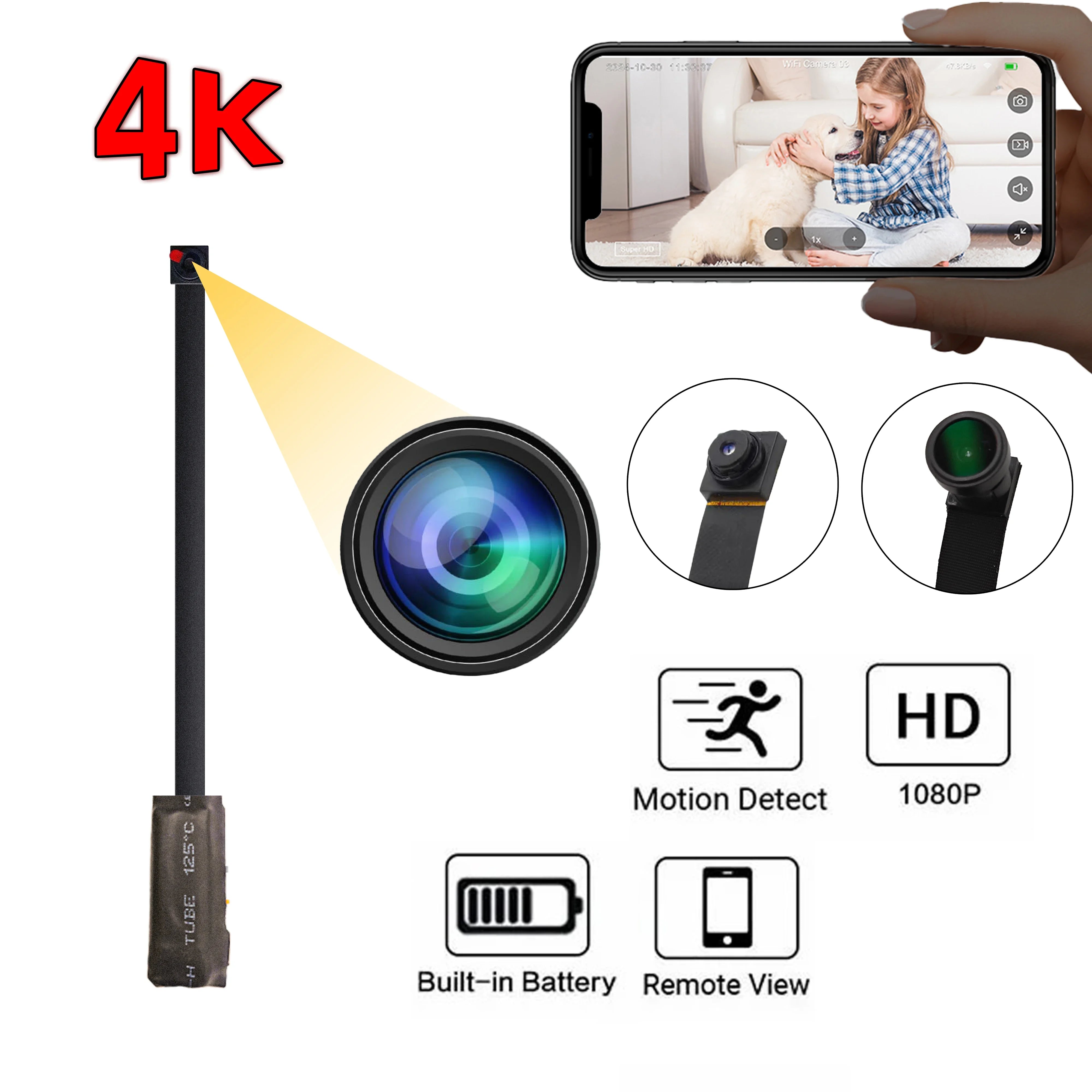 Mini WiFi kamera 1080P HD bezdrôtový videorekordér s diaľkovým náhľadom