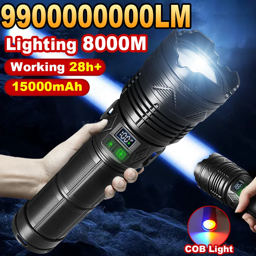 2026 New Upgrade Ultra Powerful Flashlights Rechargeable LED Tactical Torch Super Bright Lamp Outdoor Adventure Fishing Camping