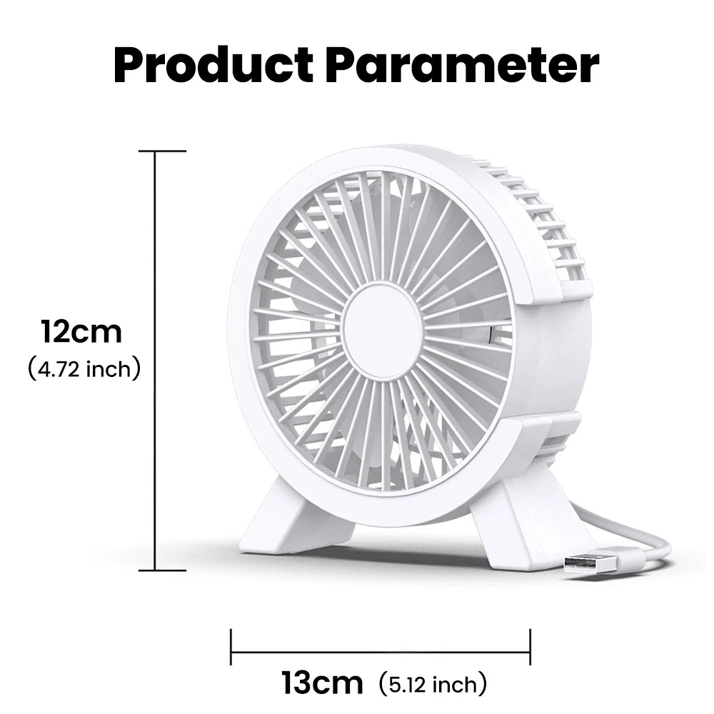 Mini USB Rechargeable Table Fan for Desk, Dorm, and Office