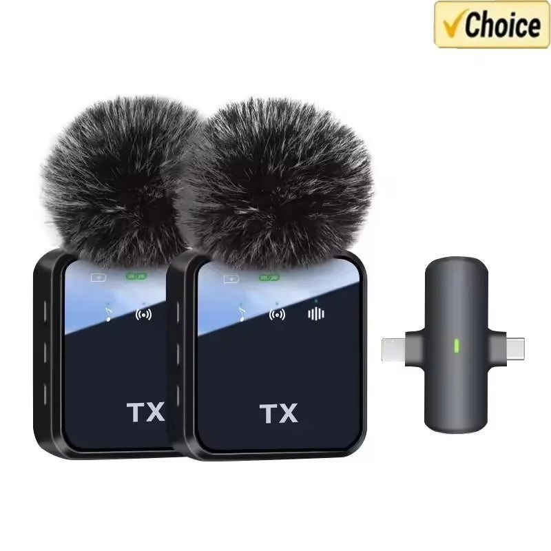 Wireless Lavalier Microphone with 3-in-1 Receiver
