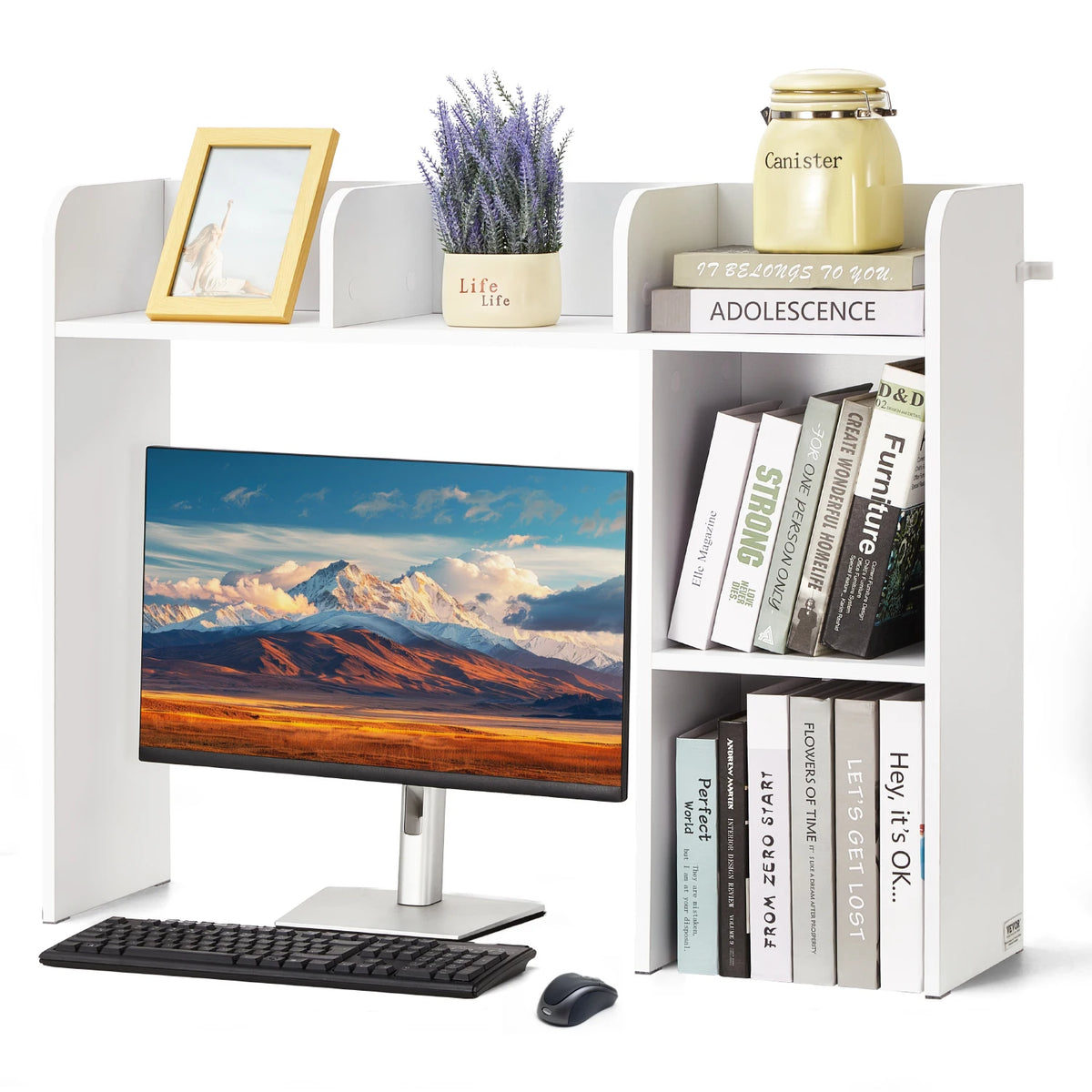 Desktop Bookshelf Storage Organizer 1/2/3-Tier Wood Display Shelf - Spy-shop.com