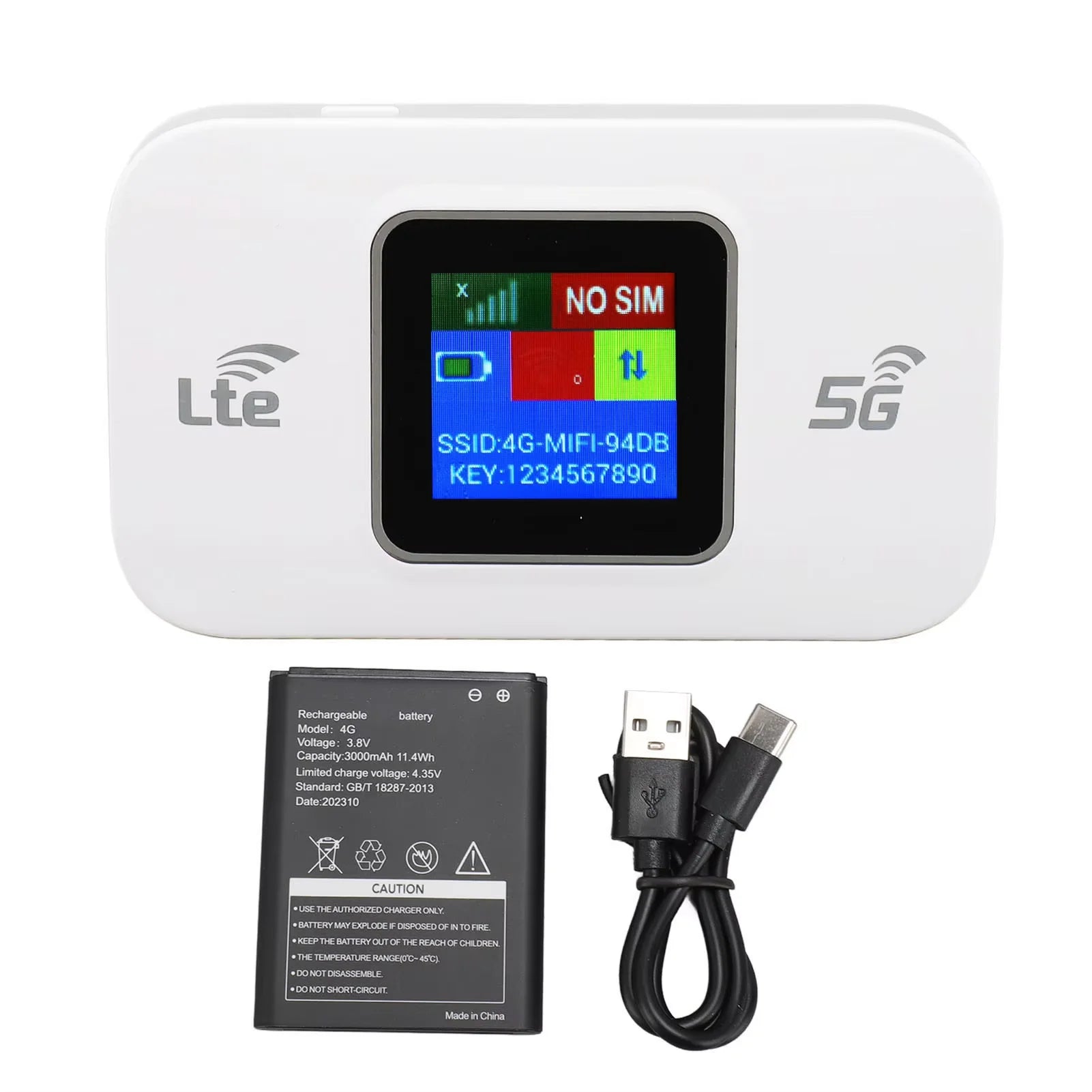 4G LTE Mobile WiFi Router 300Mbps Hotspot Modem with Color Screen