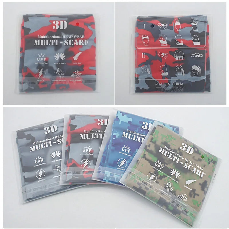 Bandana de sport extérieur tube militaire écharpe pêche cyclisme tactique randonnée couvre-visage cache-cou demi-masque bandeau hommes femmes