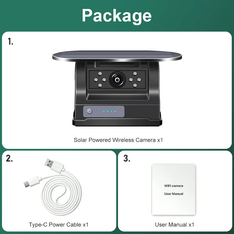 GreenYi 5G WiFi HD Solar Car Camera 100M Magnetic Base Wireless AI Blind Spot Alarm Backup For Bus Van Truck RV Front Rear View