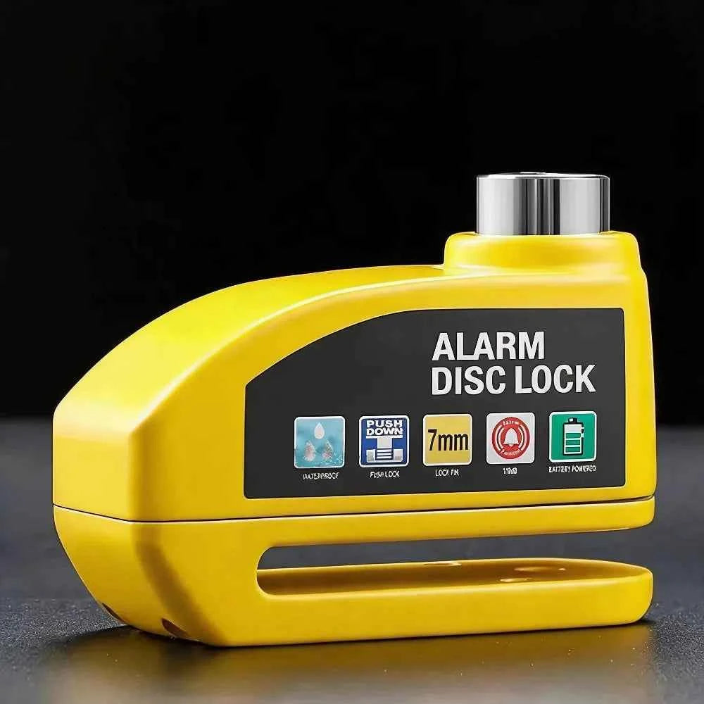 Waterproof Disc Brake Alarm Lock with 1.2m Reminder Cable