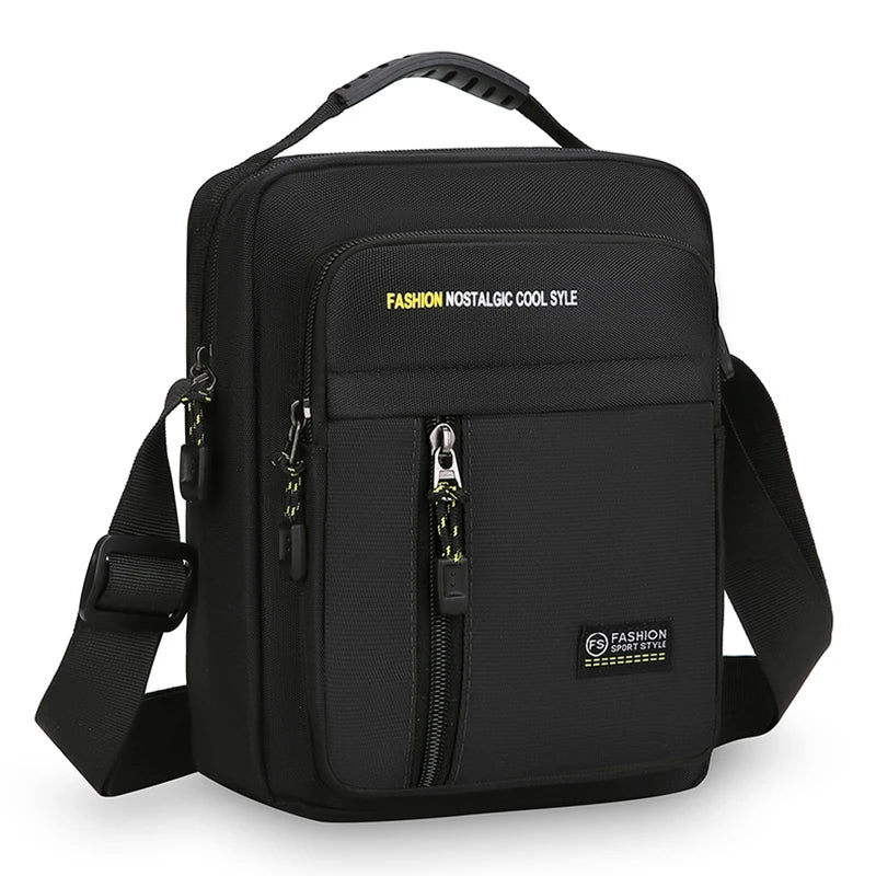 Borsa a tracolla in tessuto Oxford con tasche multiple