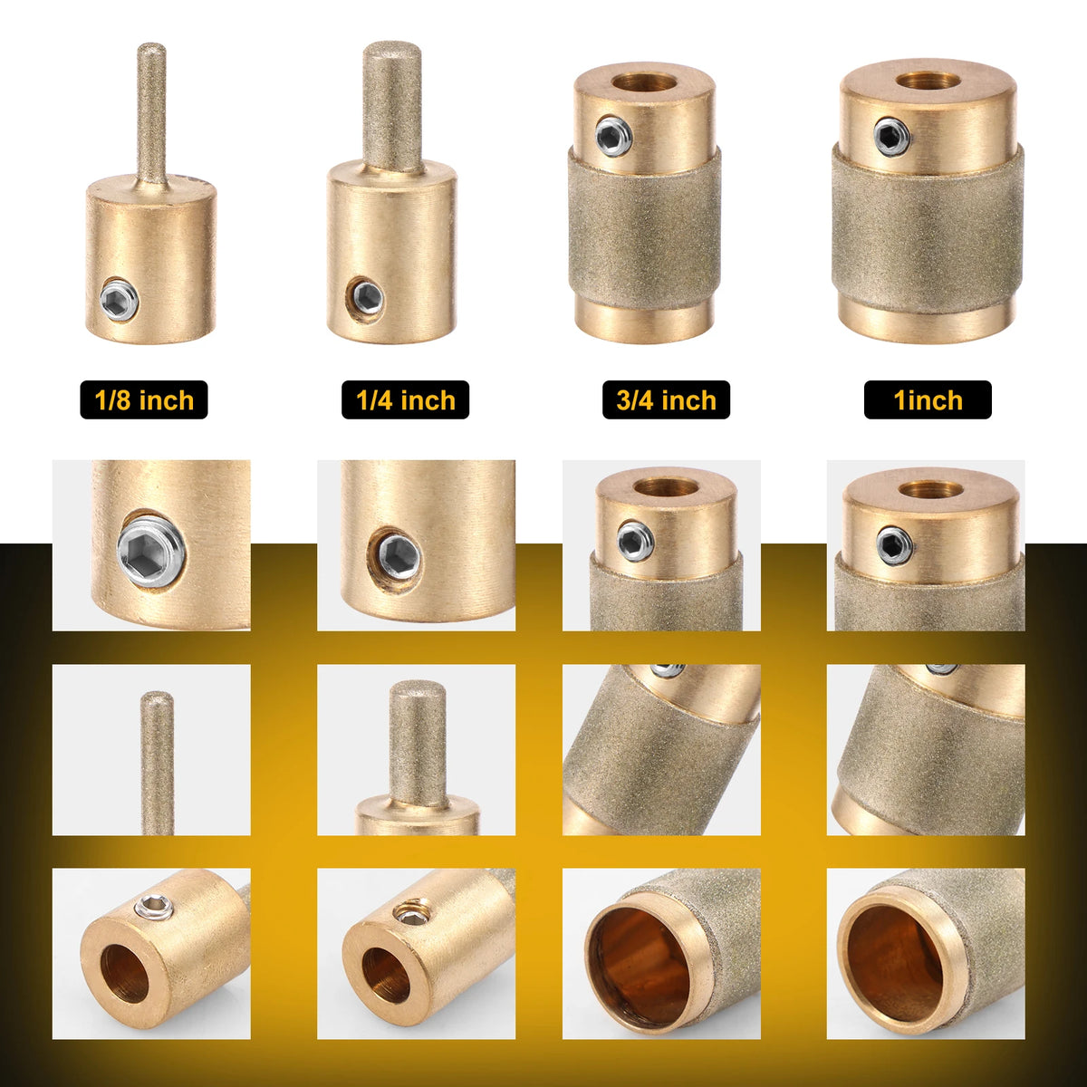 Diamond Glass Grinder Bits — Size and Set Options
