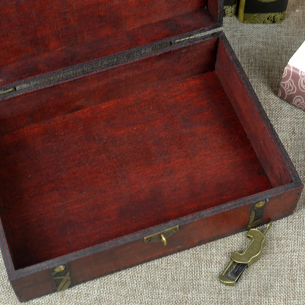 Wooden Storage Box with Hinged Lid