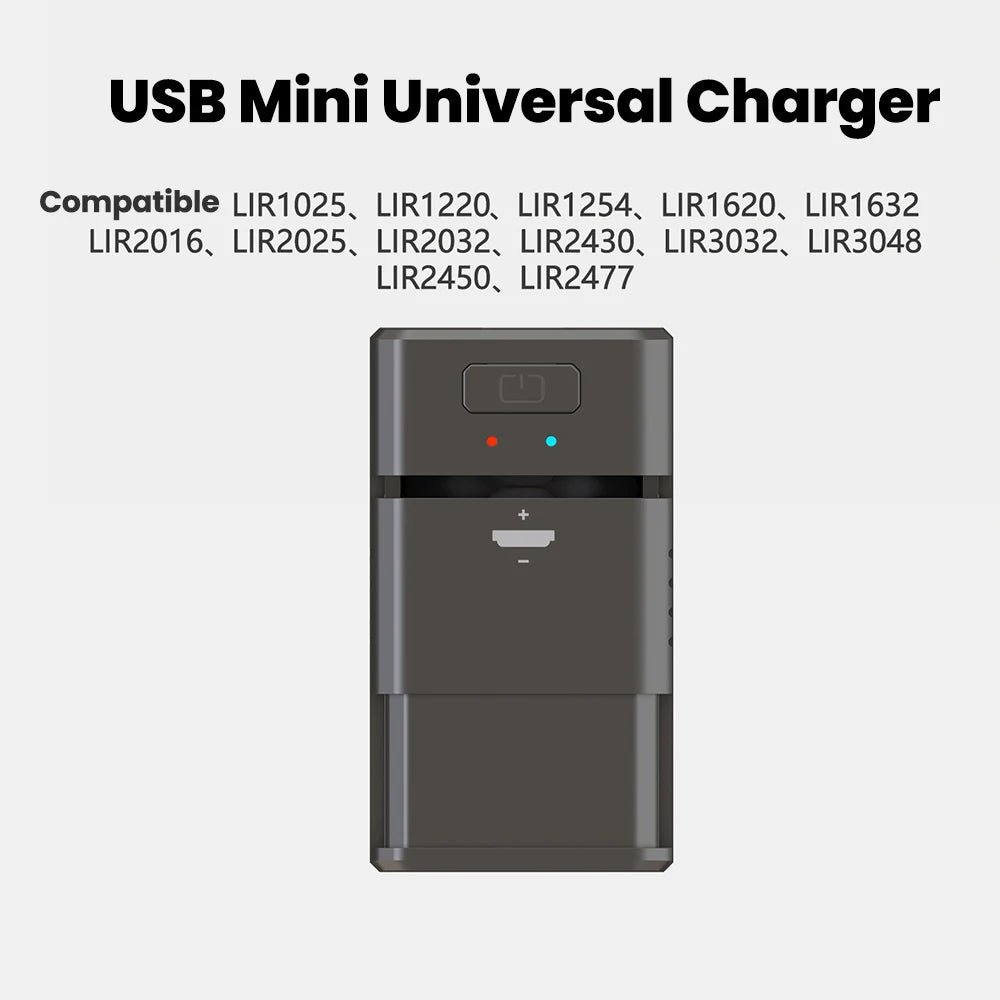 USB-C-laddare för uppladdningsbara LIR-knappceller