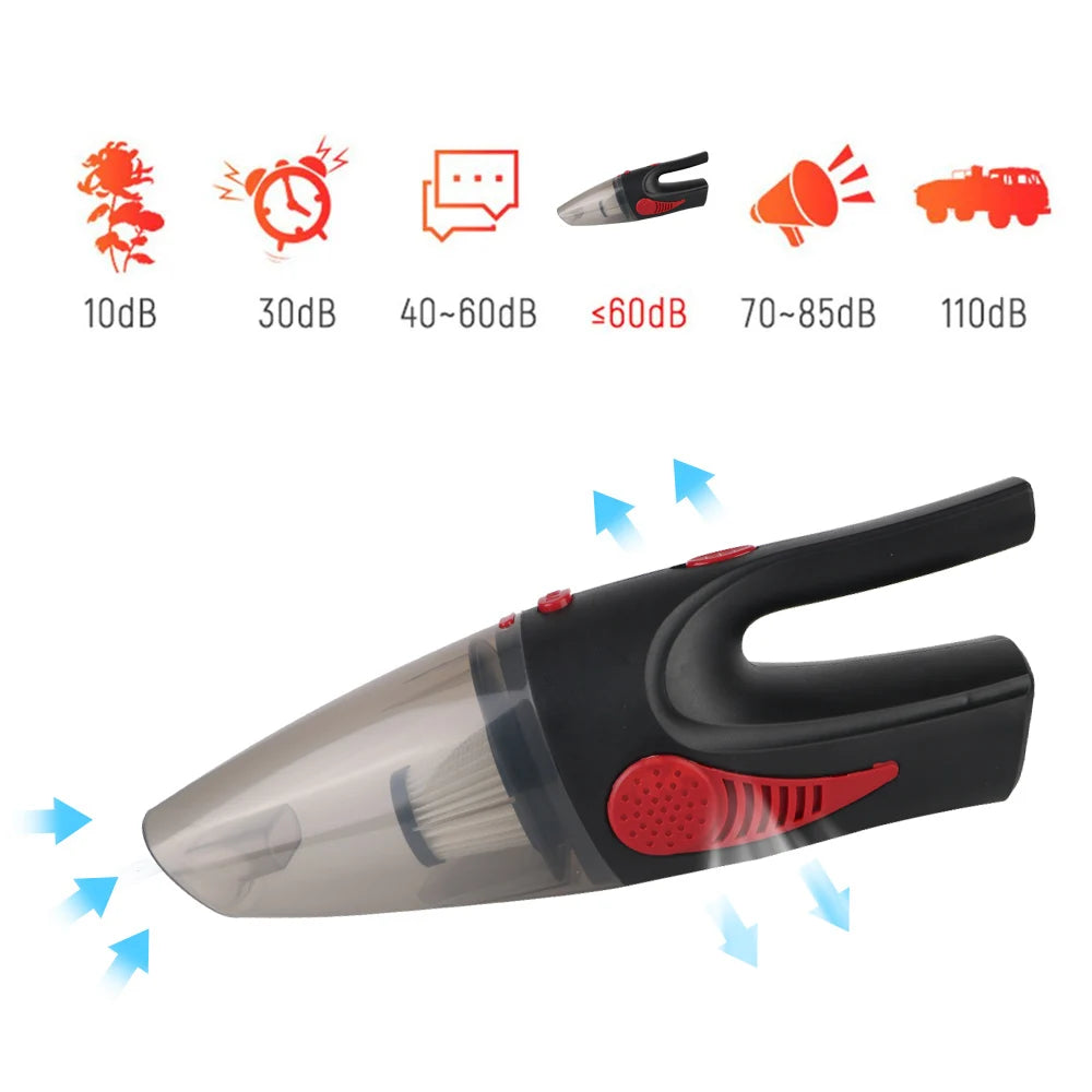 Handheld Car Vacuum Cleaner, 120 W, 12 V Plug or Cordless