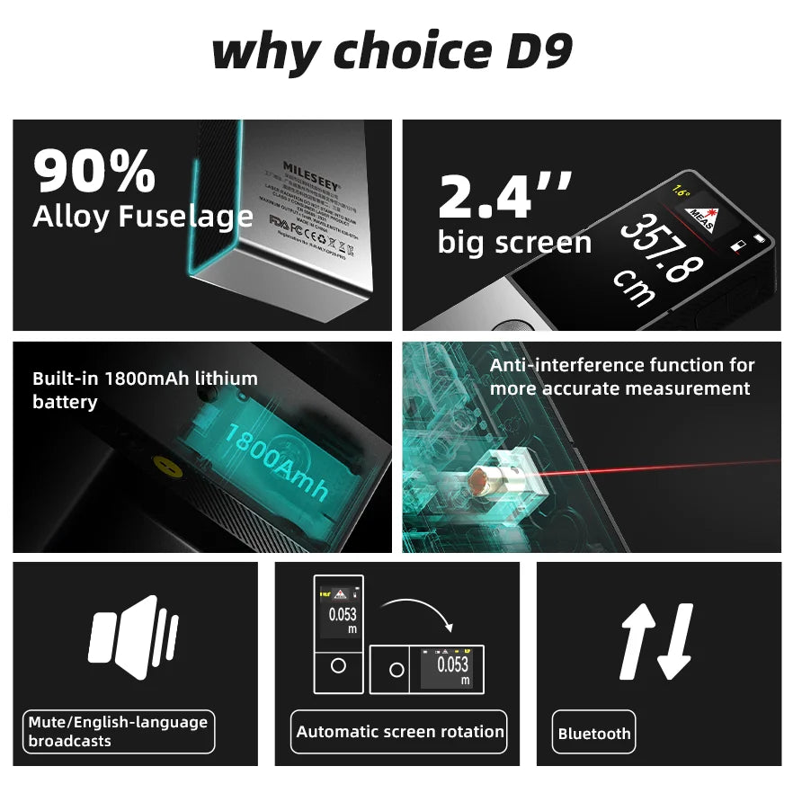 D9 100m Bluetooth Laser Distance Meter