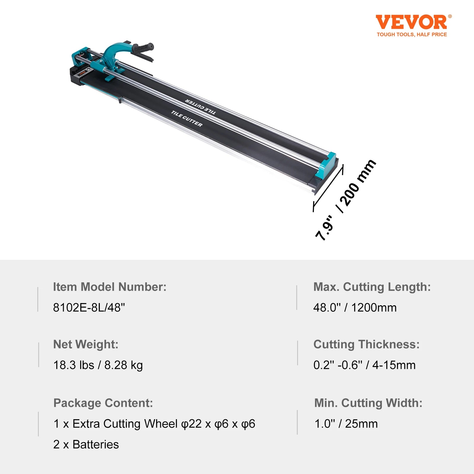 SucceBuy Manual Tile Cutter Porcelain Ceramic Tile Cutter with Tungsten Carbide Cutting Wheel Infrared Positioning Anti-Skid