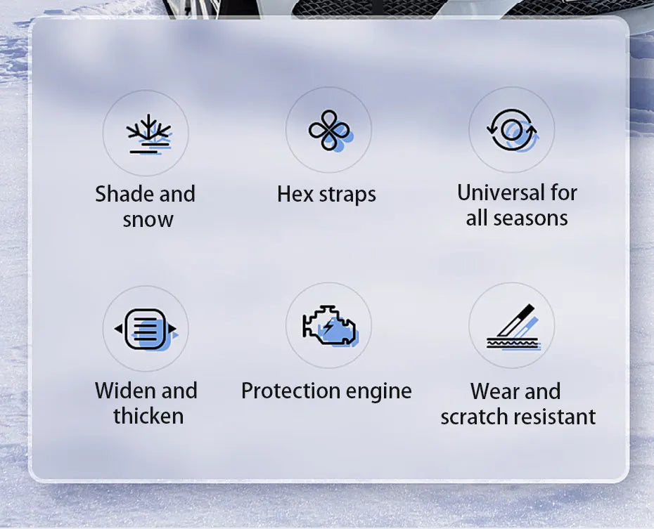 SEAMETAL Outdoor Car Cover Winter Snowproof Windshield Cover Snow Shield Universal Anti-Frost Snow Cover with Windproof Strap