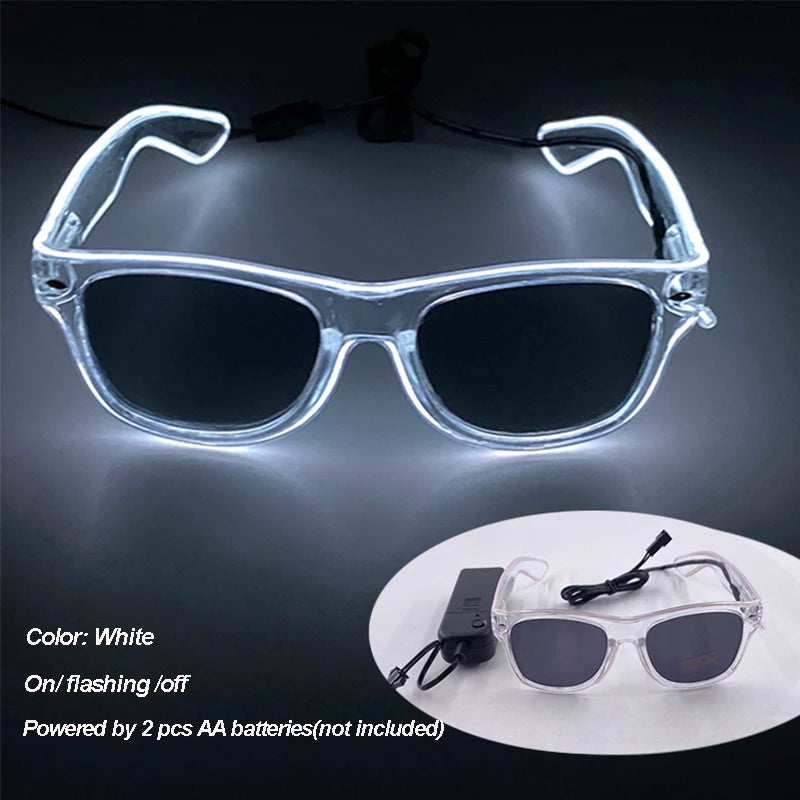 Cool Luminous Colorful LED Light Up Glasses Glowing Neon Light Flashing Party Glasses For Nightclub DJ Dance Party Decor