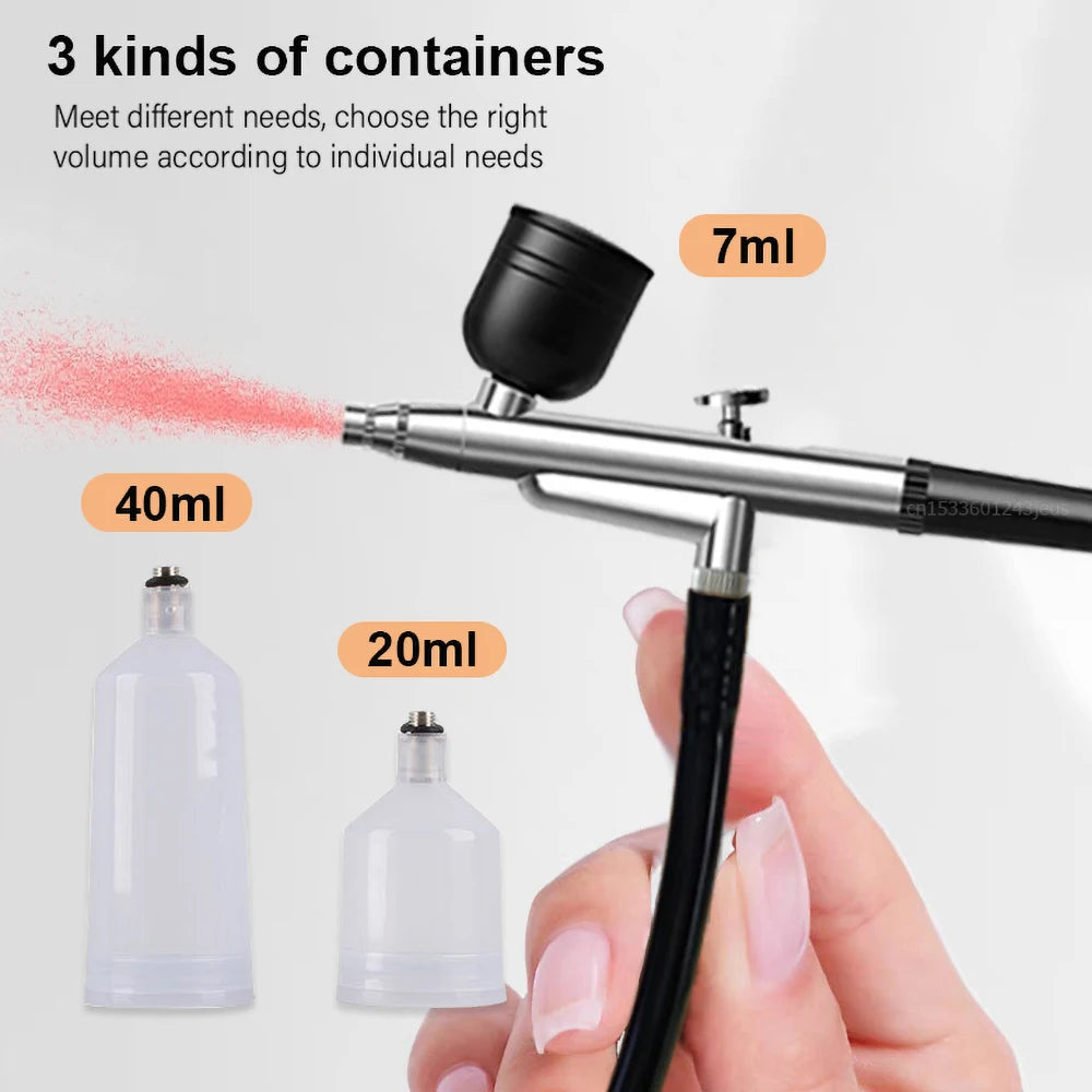Airbrush Nails Art Painting Compressor Portable Air Brush Cake Paint Spray Gun Cordless Mini Airbrush For Nail Decoration Makeup
