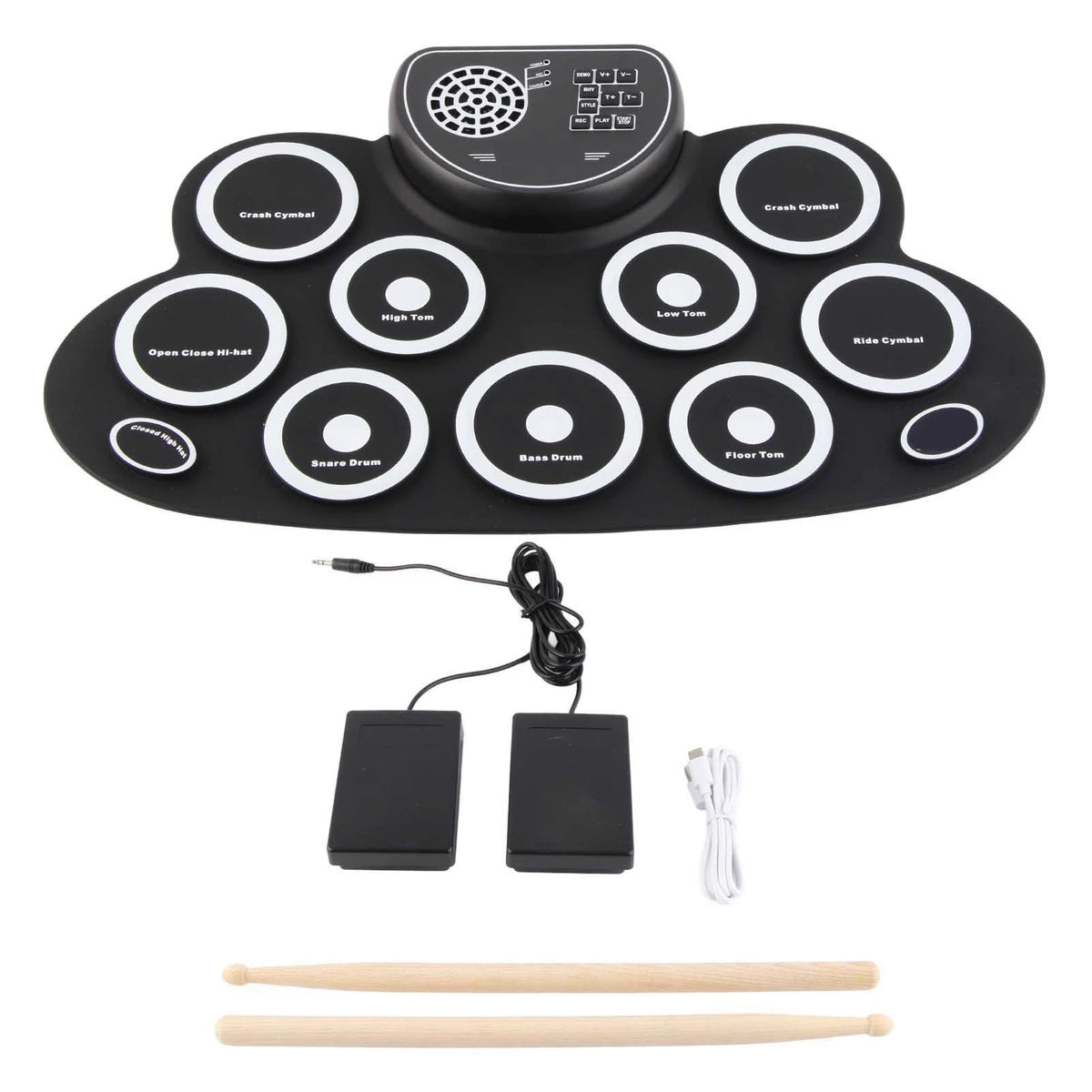 Aufwickelbares elektronisches Schlagzeug-Pad-Set