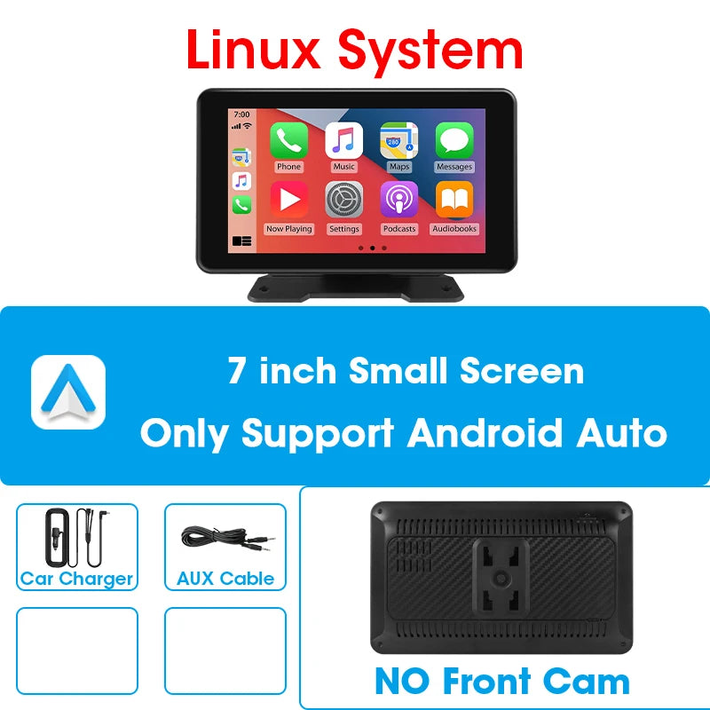 Wireless CarPlay Screen with 4K Dash Cam and GPS