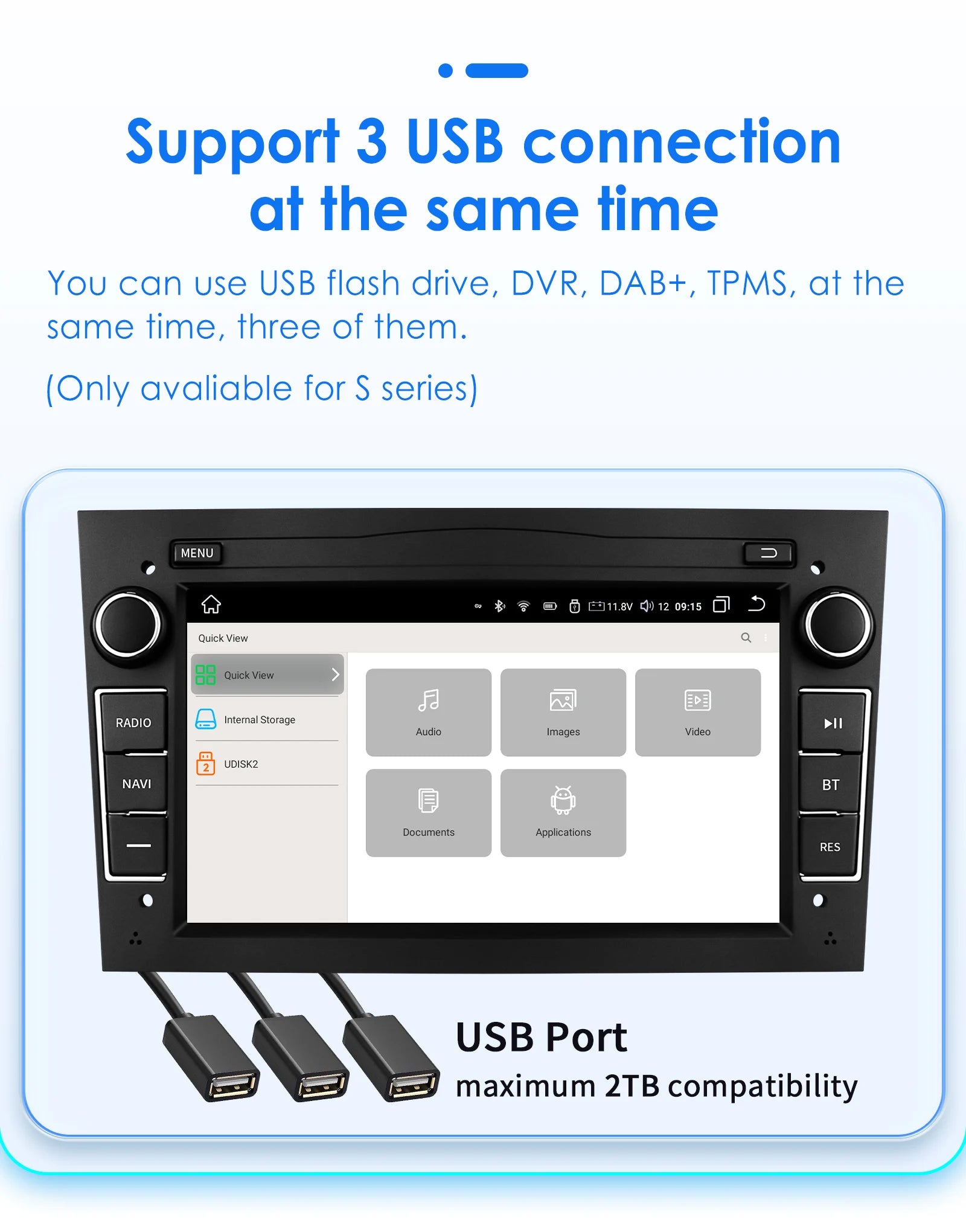 HIZPO 7-Inch Android Car Radio with CarPlay for Opel
