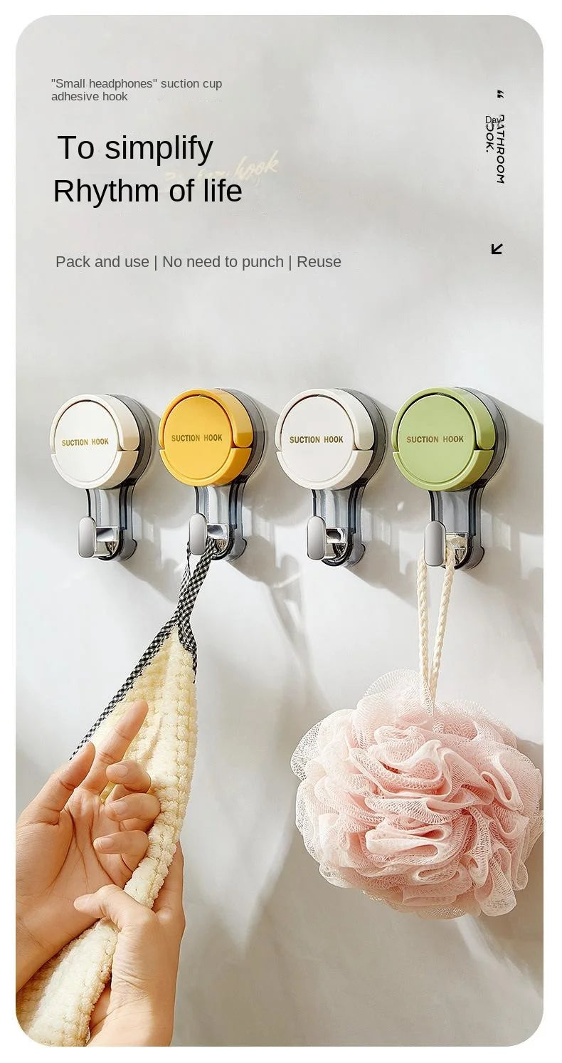 Suction Hooks Strong Vacuum Power Traceless No-Drilling Adhesive Hooks for Home Bathroom Kitchen Door Back and Toilet Area