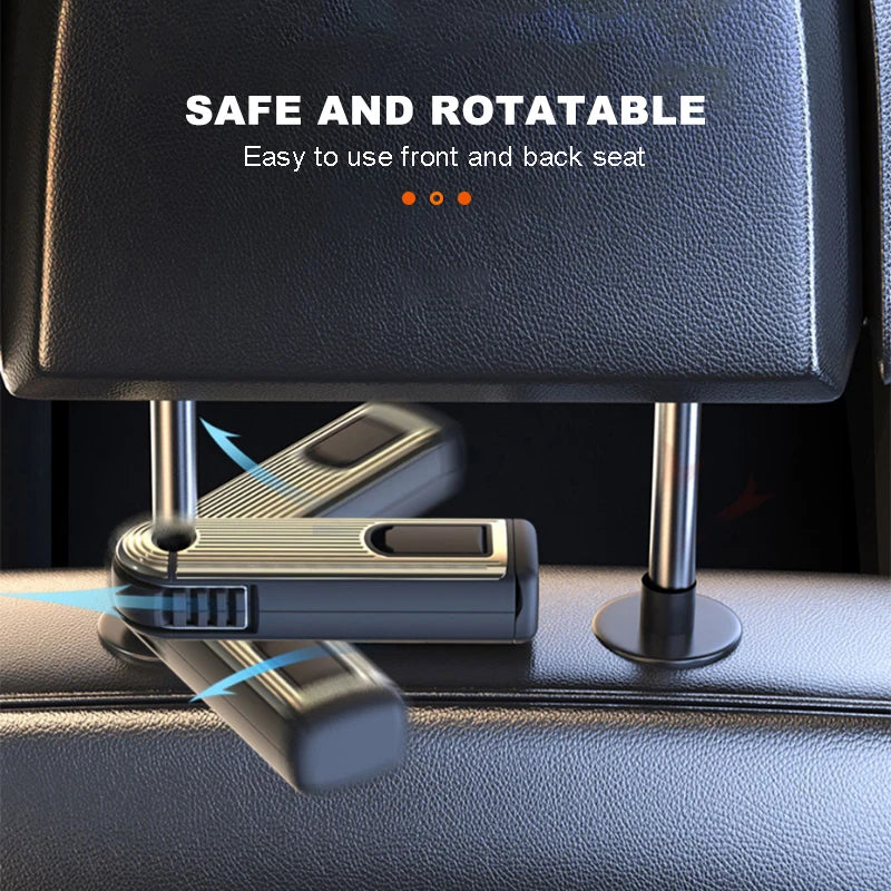 SEAMETAL Multifunctional Car Hook Seat Back Headrest Rod Hanging Hook Large-Bearing Stable Car Backseat Hanger for Passenger