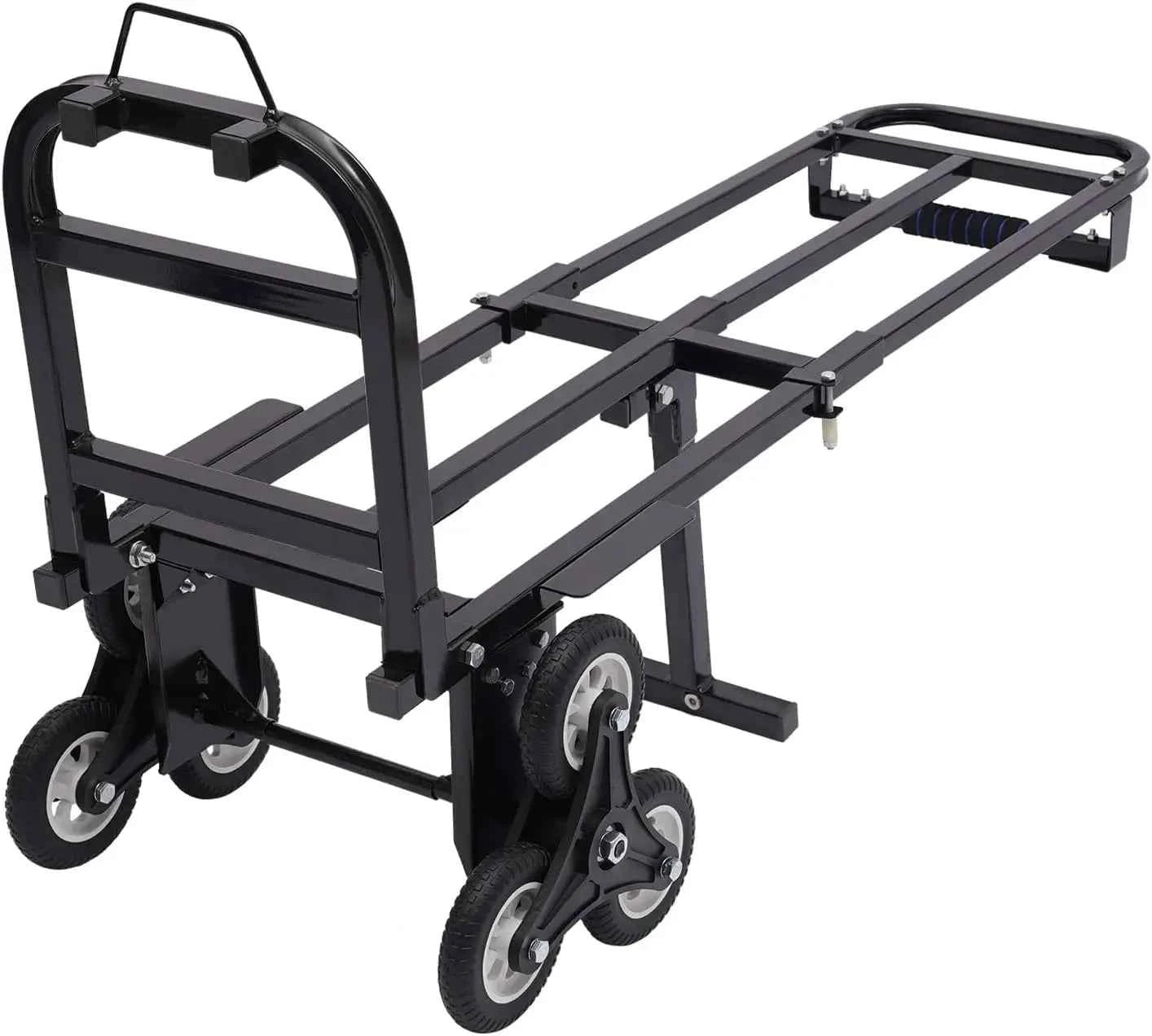 Stair Climbing Cart 460lbs Capacity, Portable Folding Trolley with 6 Wheels, Stair Climber Hand Truck with Adjustable Handle for Pulling, All Terrain Heavy Duty Dolly Cart for Warehouse (Style-C)
