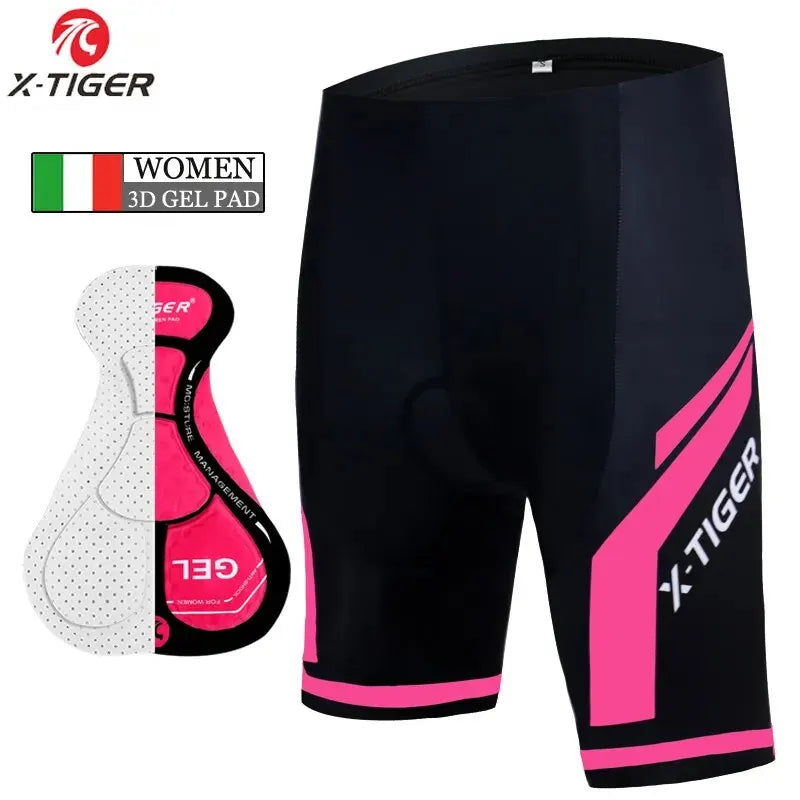 X-TIGER Women Cycling Shorts 3D Gel Padded Shockproof MTB Mountian Bicycle Shorts Road Racing Bike Shorts Summer Outfit Clothes