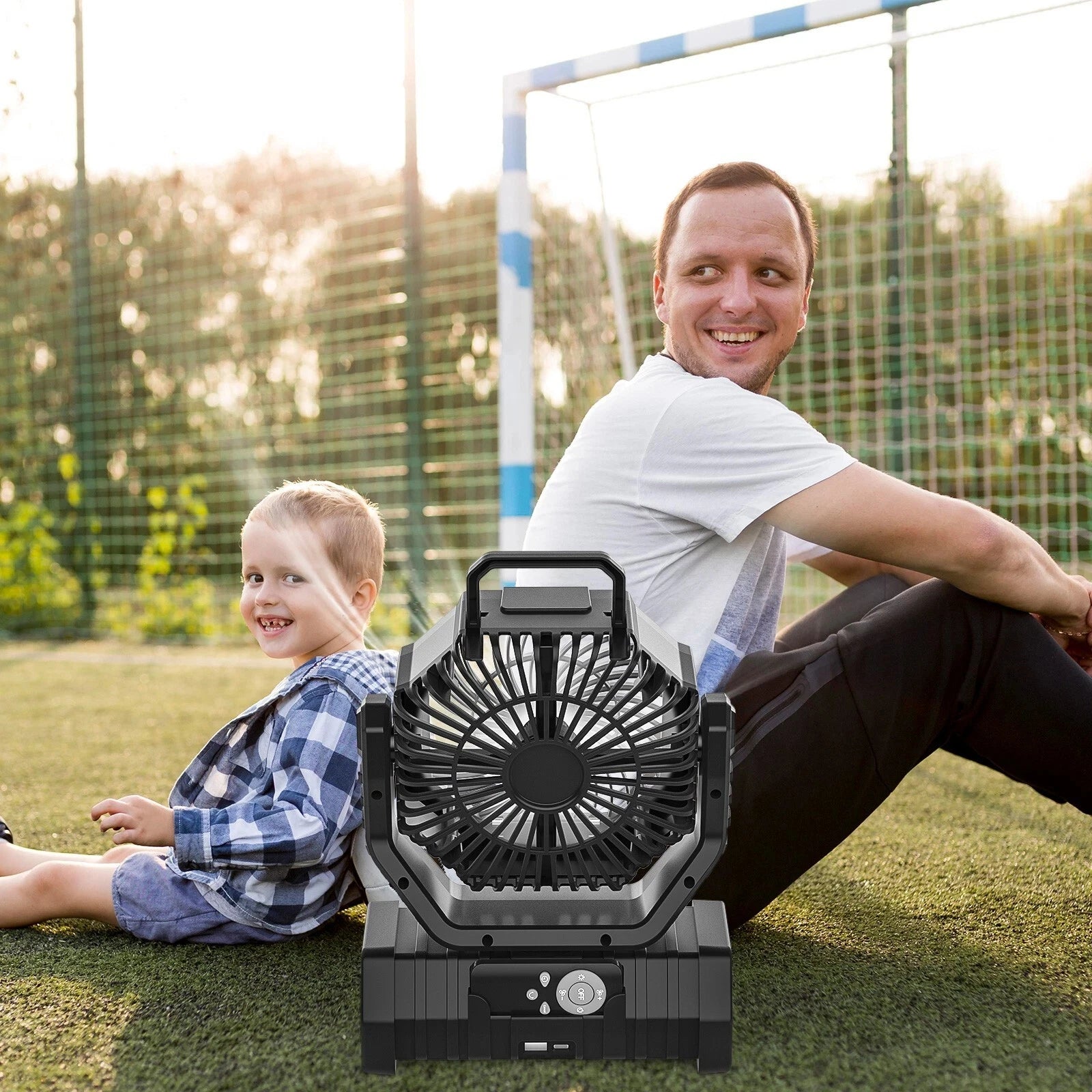 20000mAh Camping Fan with LED Light and Hanging Hook