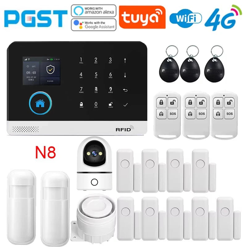Home Wireless Alarm System 4G WiFi Tuya App Control