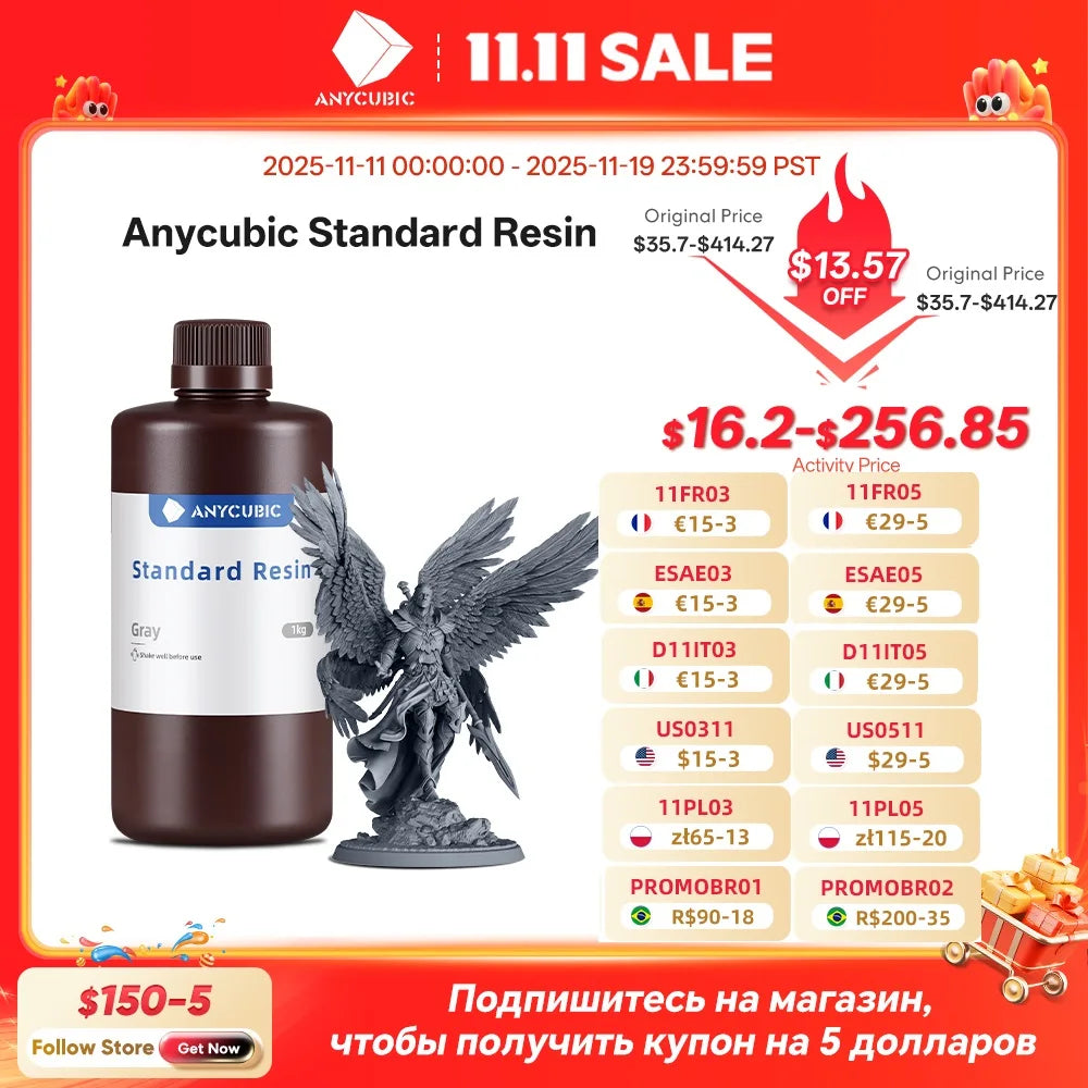 ANYCUBIC 405nm UV Resin for High-Precision 3D Printing