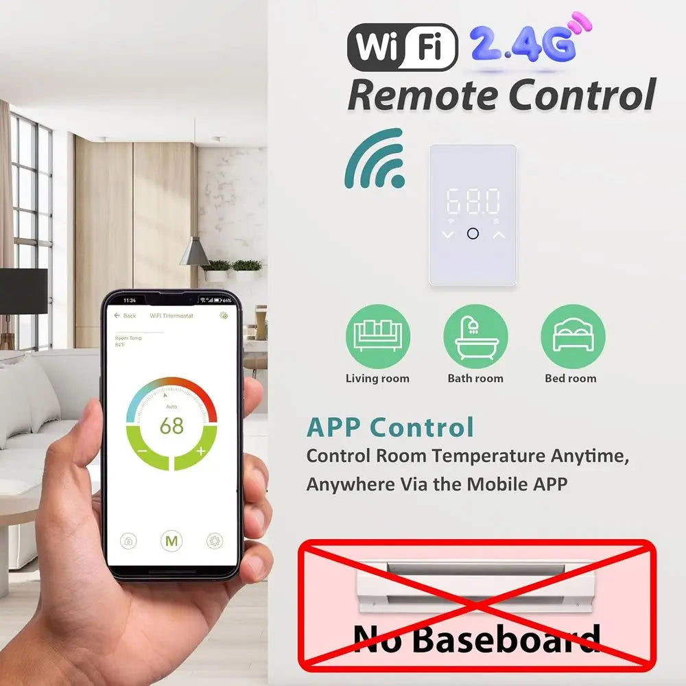Smart Floor Heating Thermostat with Touchscreen & App Control