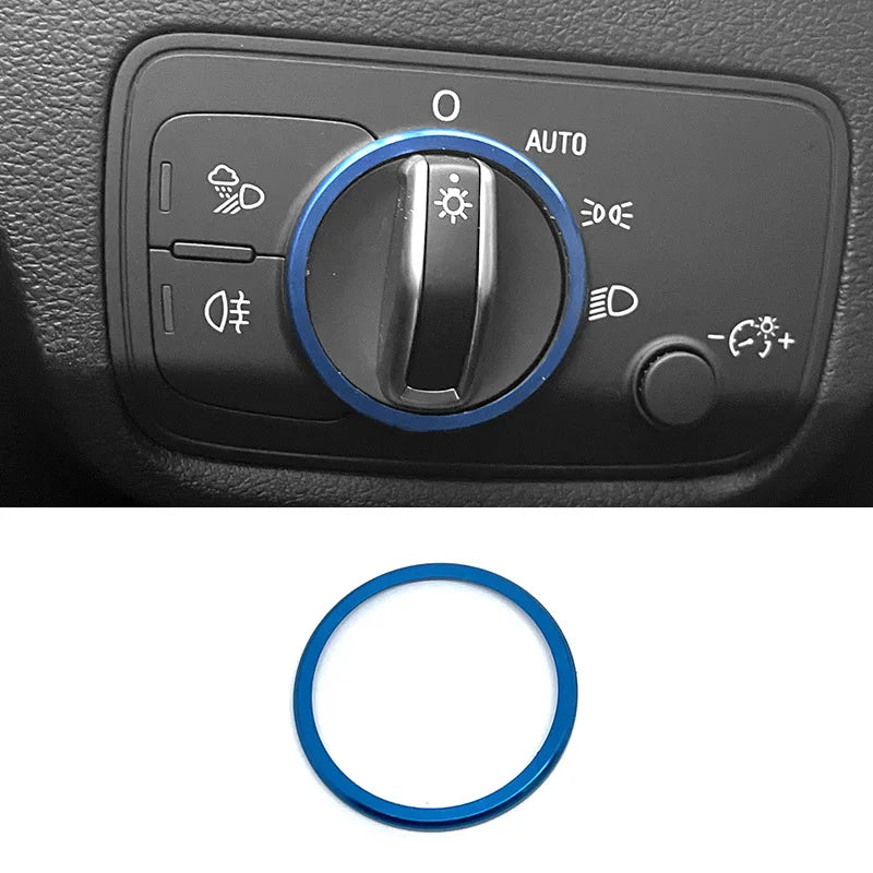 Headlight Adjust Switch Decoration Ring for Audi Interior Trim