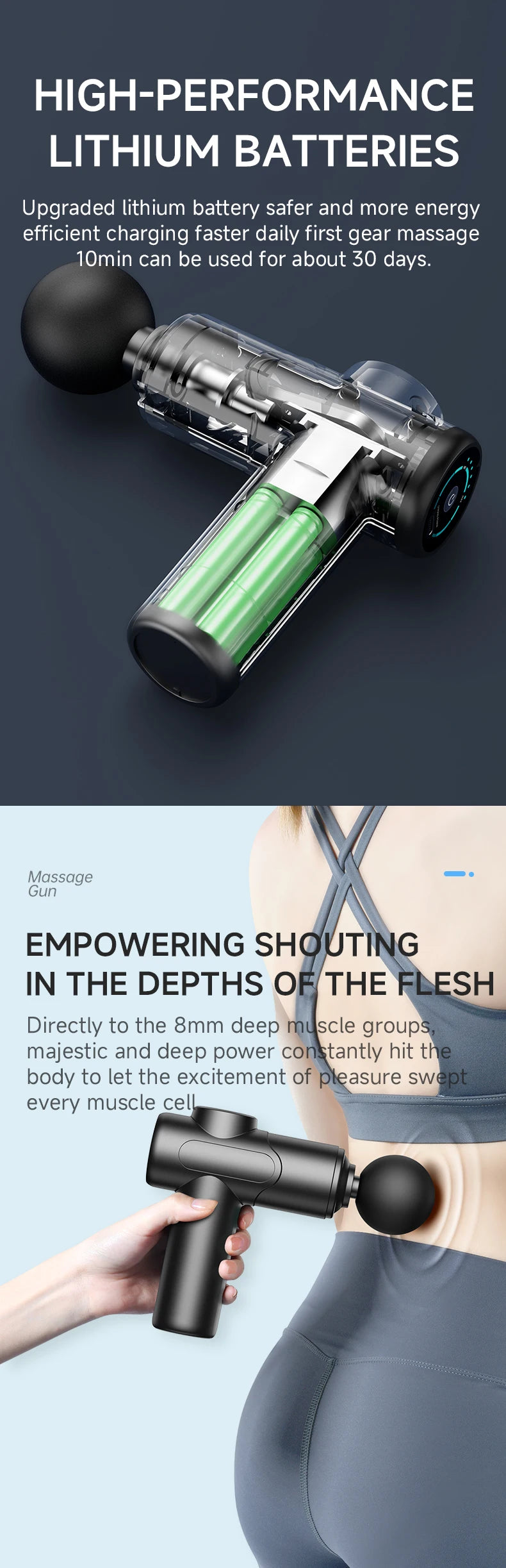 Deep Tissue Massage Gun for Muscle Relief Back Neck Body Massager