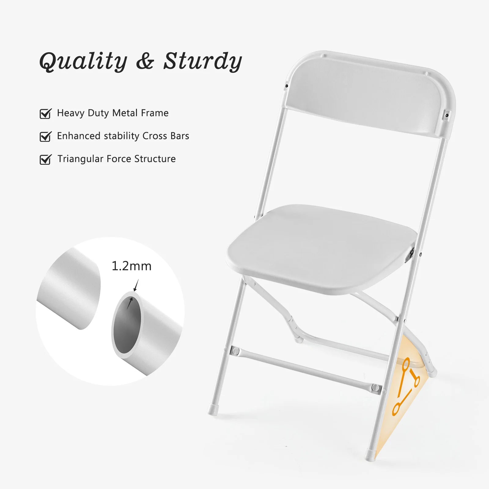 Folding Padded Chair Set with PU Leather Seat, 330LB Capacity