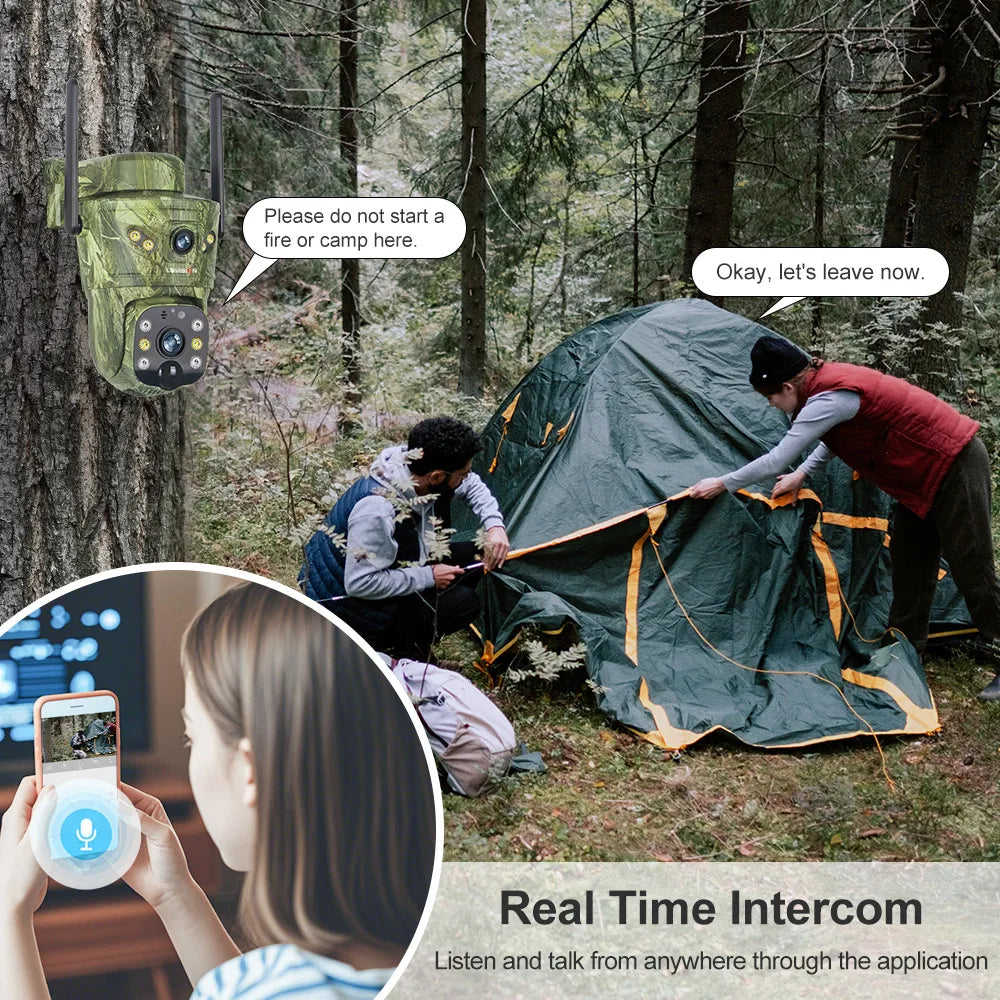 4K Solar Security Camera with 360° PTZ, 4G/WiFi & Dual Screen