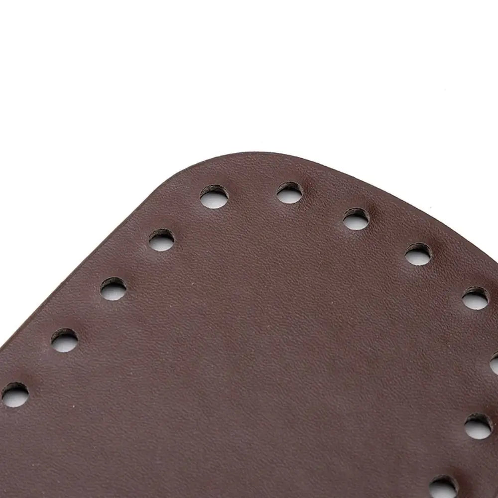 Base de bolsa de croche em couro PU oval, 20 × 9 cm