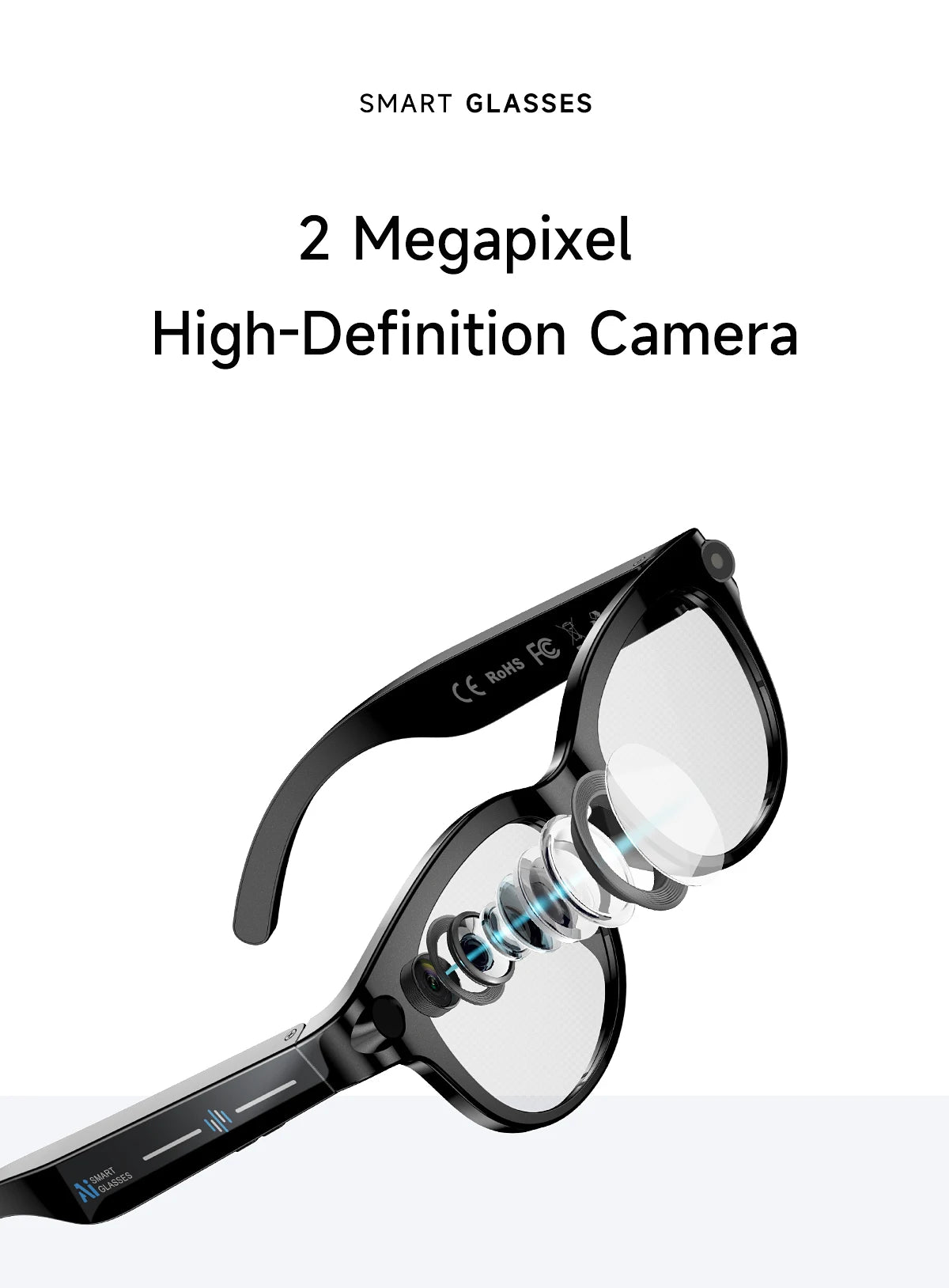 AI Smart Glasses Camera Video Recording AI Photo Recognition Bluetooth Call Smartglasses Translation Voice Sunglasses Men Women
