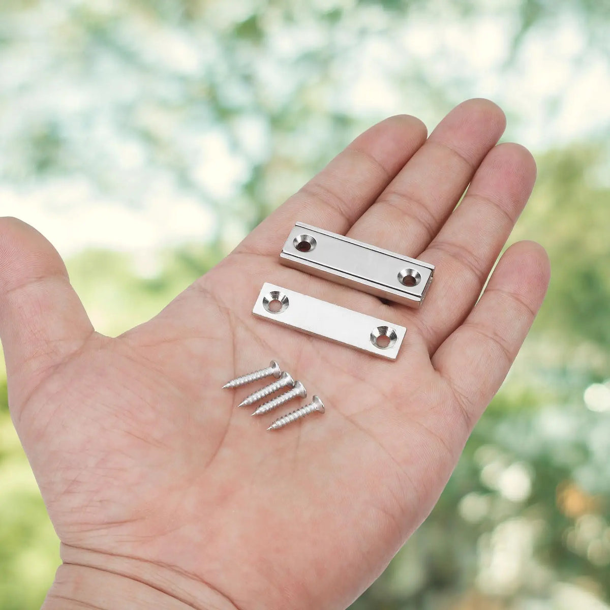 45 lb Bar Magnets with Countersunk Hole and Screws, Pack of 6 or 12