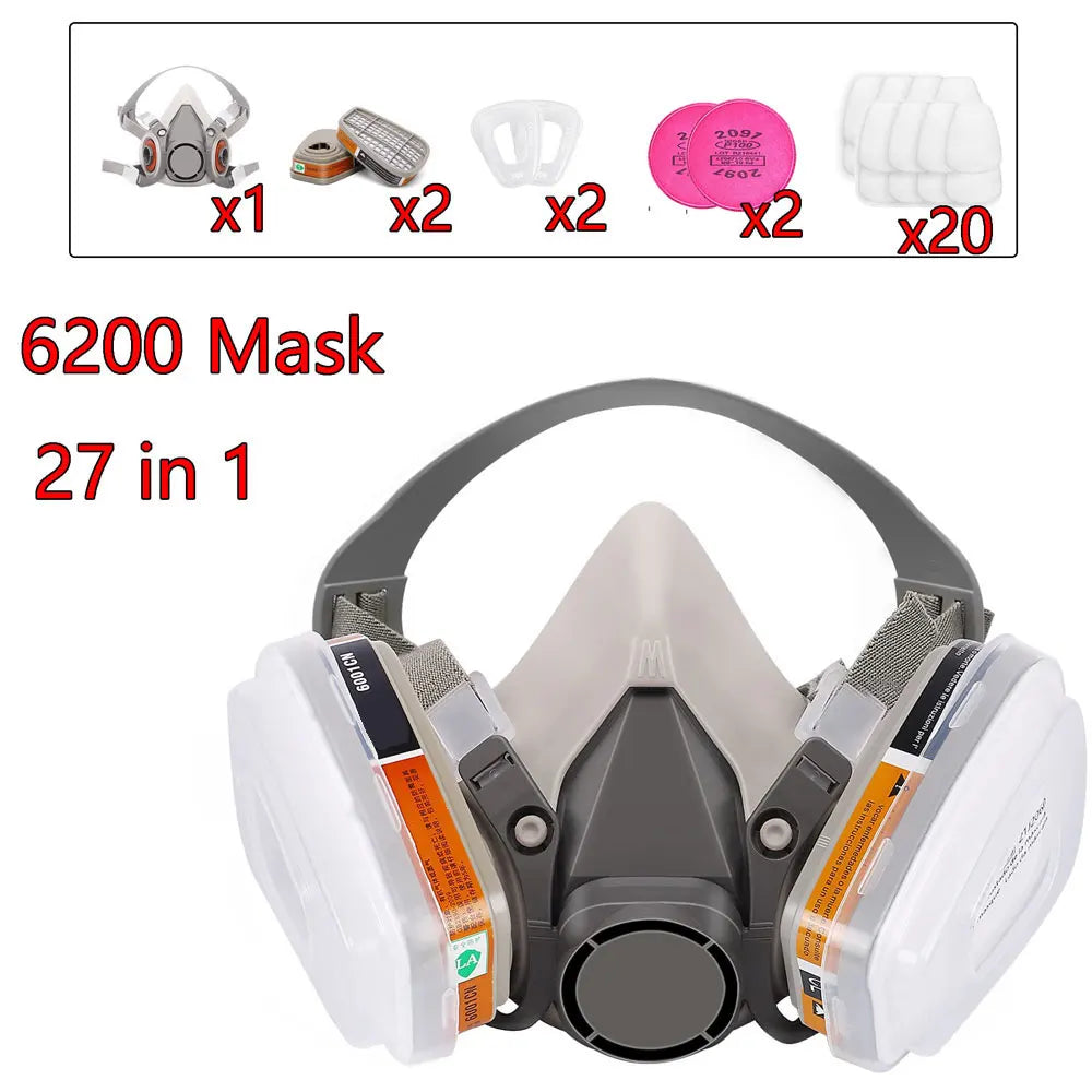 Kit maschera respiratoria semimaschera 6200 con filtri per vernice e gas