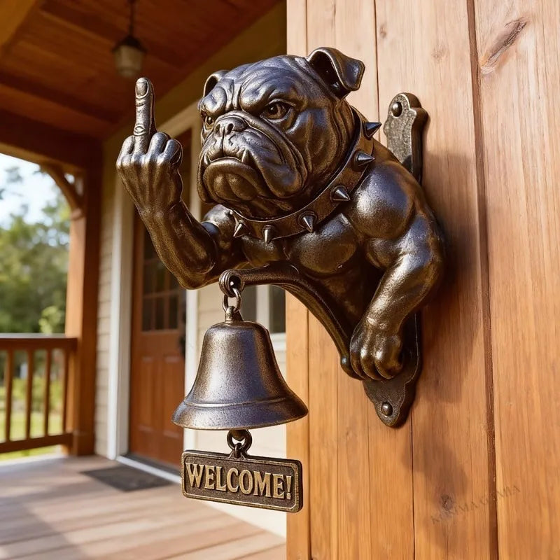 Bulldog Doorbell with Hanging Bell for the Front Door