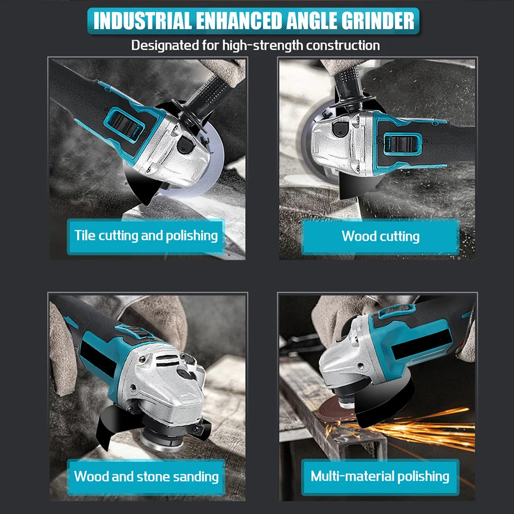 125mm Brushless Electric Angle Grinder and Impact Wrench Combo Kit