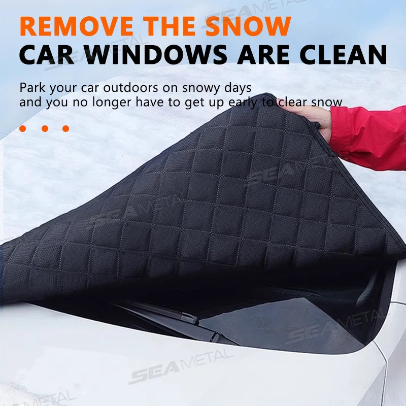 SEAMETAL Magnetic Car Snow Shield Frost Prevention Windshield Cover Car Cover Sunshade Thicken Full-Wrapped Outdoor Snow Cover