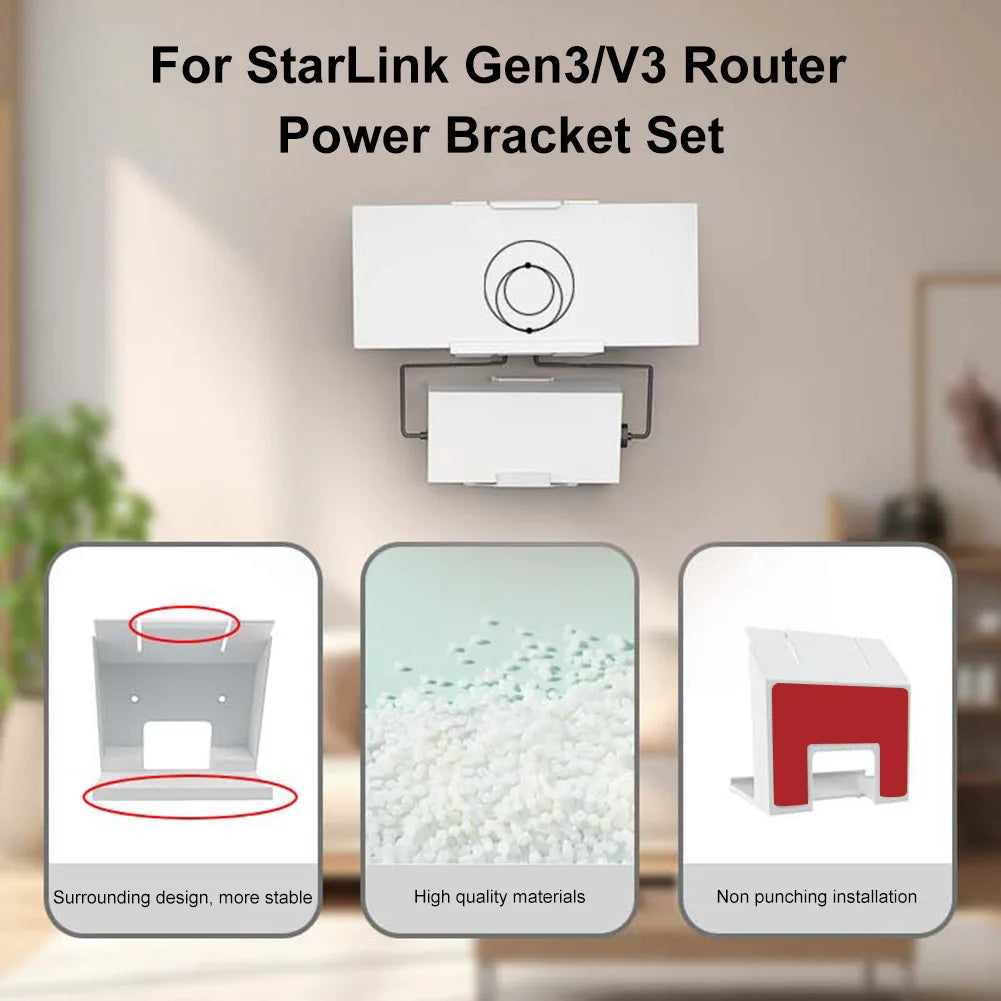 Držiak na stenu a držiak na napájanie pre router Starlink Gen3/V3