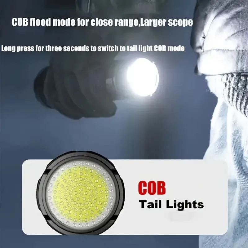 Rechargeable LED Flashlight with 200m Beam & 25000mAh Battery