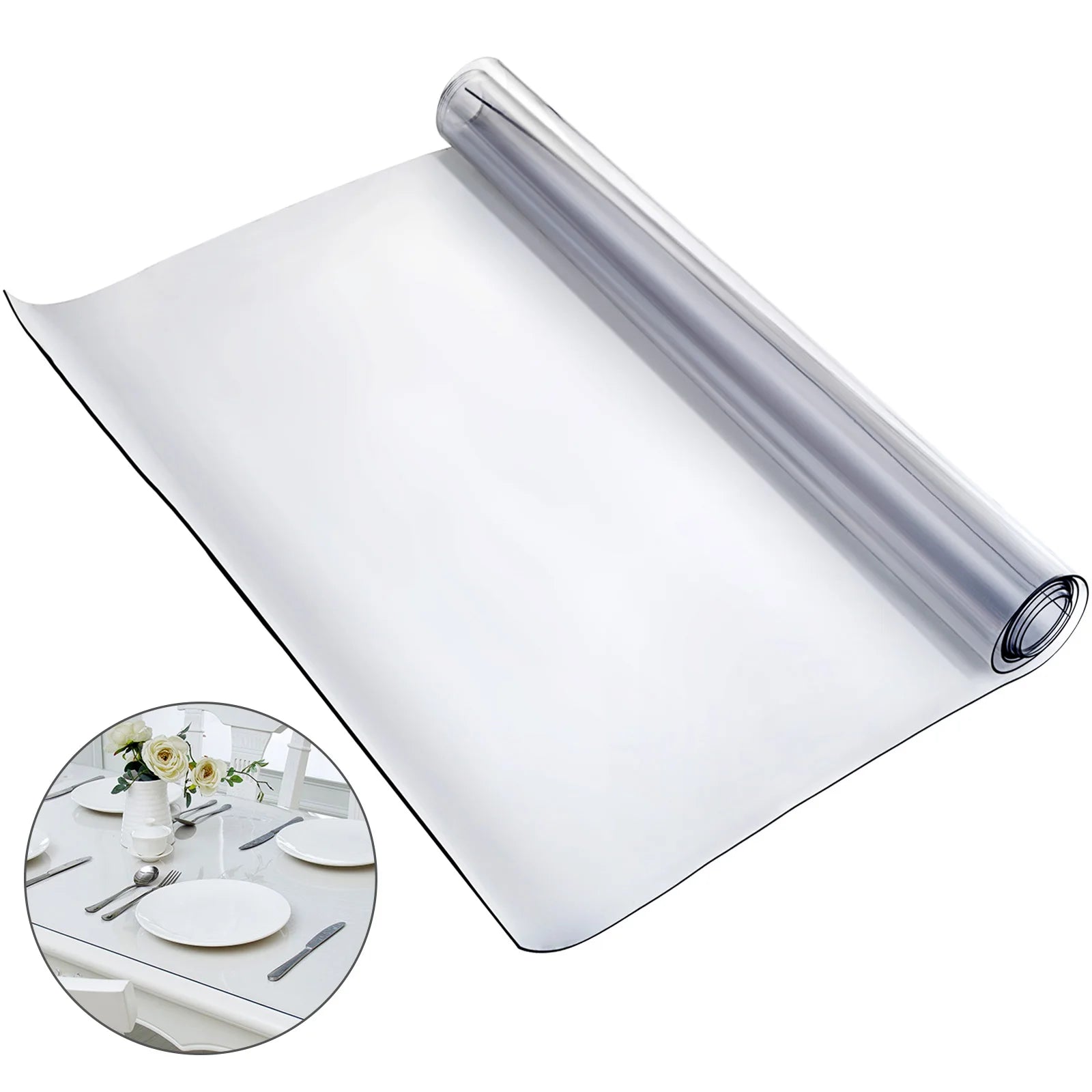 Clear PVC Table Protector Waterproof 1.5mm–2mm Thick Cover