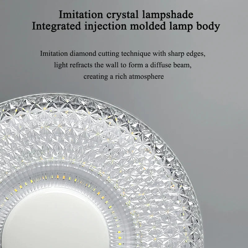 E27 LED-taklampe med skjerm med krystalleffekt