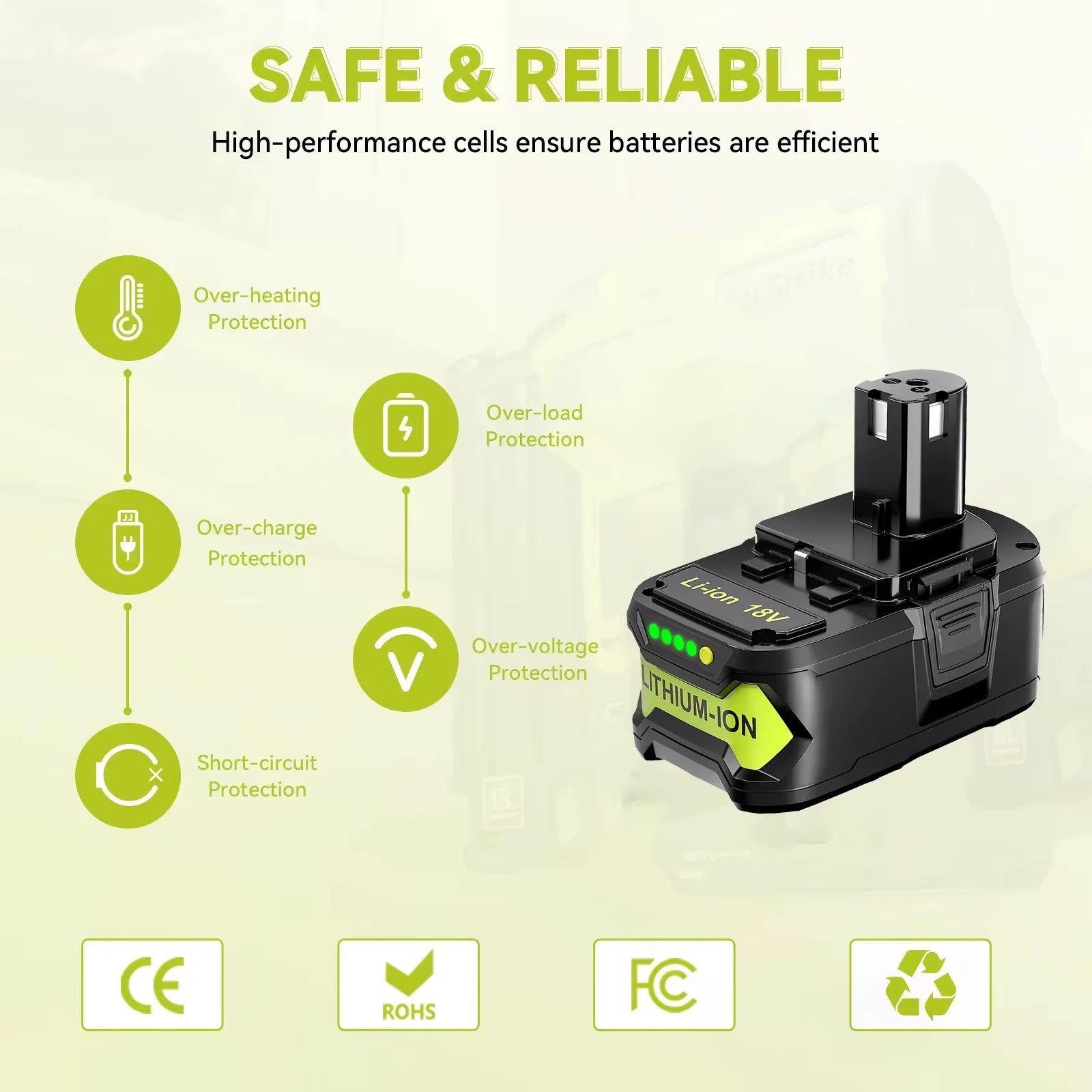 Bateria de iões de lítio 18V 5.0Ah